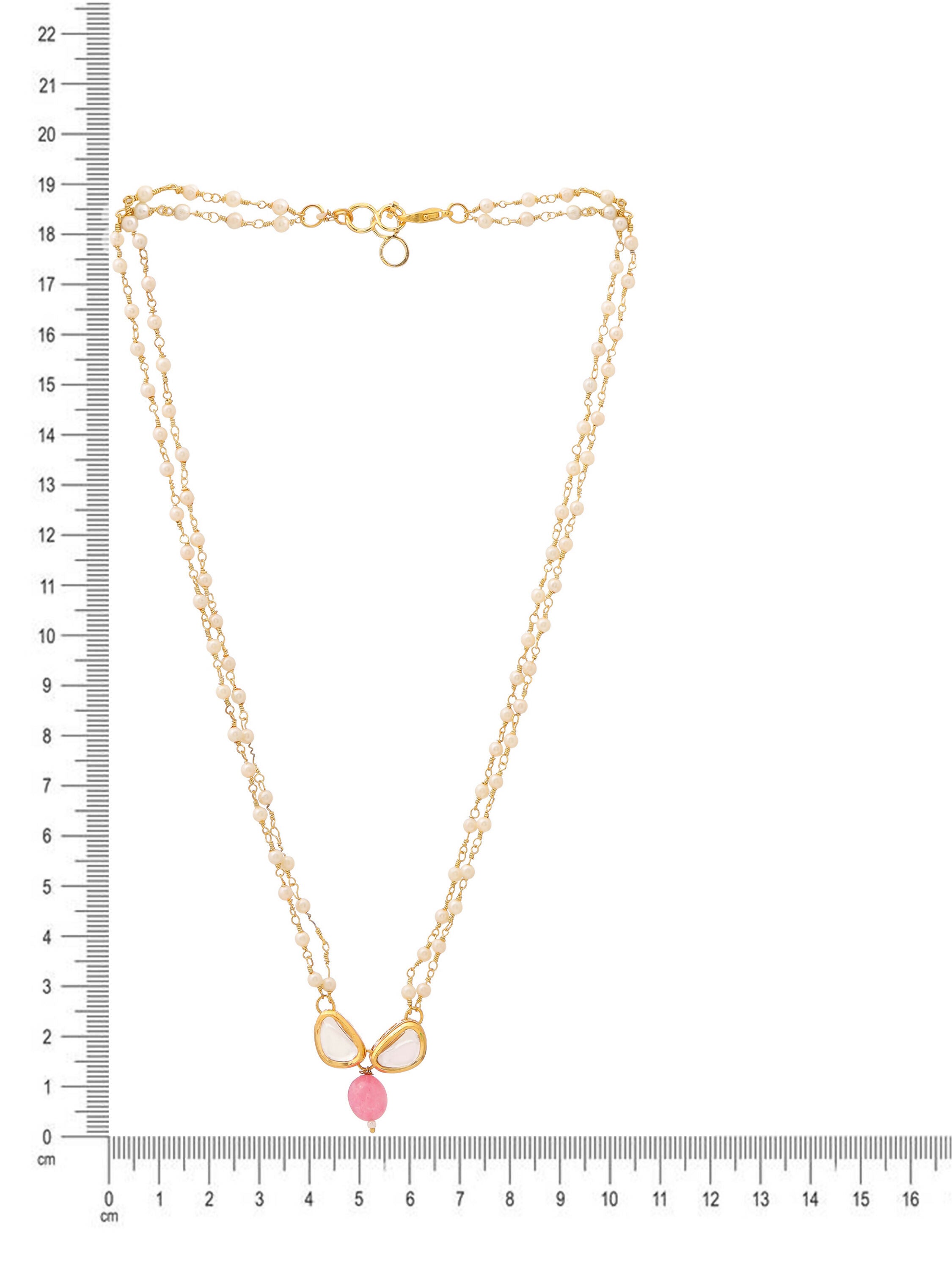 Ruby Raang Kundan and Pink Stone Necklace