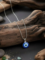 Thumbnail for NVR Unisex Silver Plated Evil Eye Pendant with Chain - Distacart