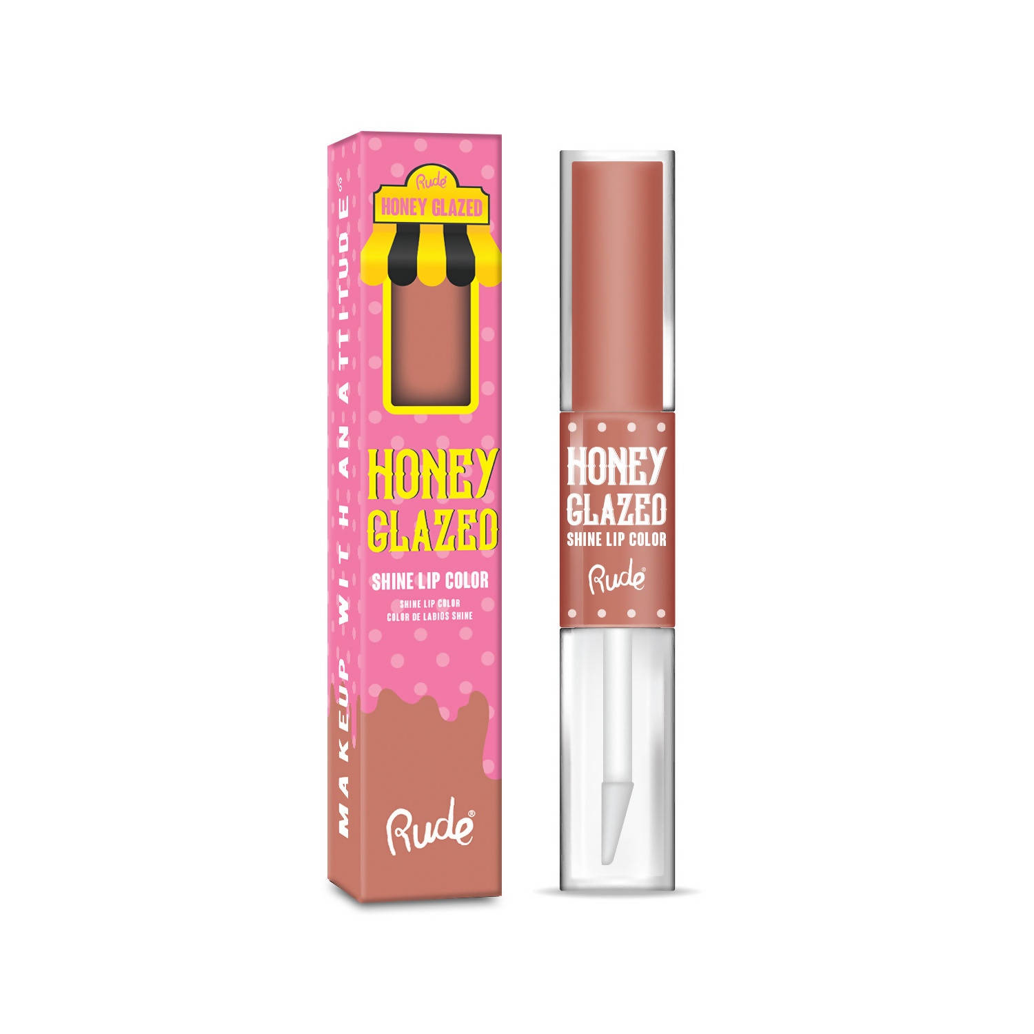 Rude Cosmetics Honey Glazed Shine Lip Color - Plain - Distacart