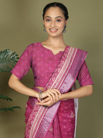 Thumbnail for Astita Cotton Purple Saree