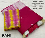 Thumbnail for Rani Chanderi Cotton Block Print Saree with Unstitched Blouse - Hiral Fashion - Distacart