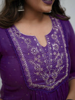 Thumbnail for The52 Women's Beautiful Cotton Fabric Embroidery Work Straight Kurta Pant and Dupatta Set - Distacart