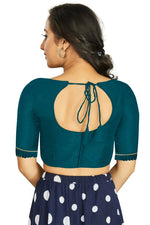 Thumbnail for Aastha Fashion Women's Teal Art Silk Designer Party Wear Readymade Blouse - Distacart