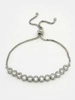 Thumbnail for NVR Women Silver-Plated Handcrafted American Diamond Link Bracelet - Distacart