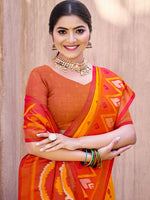 Thumbnail for Shree Shyam Fashion Yellow Pochampally Silk Saree - Distacart