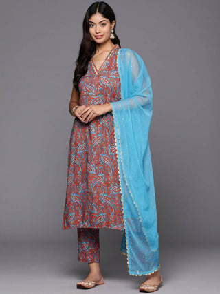 Ahalyaa Women's Traditional wear Kurta Set - Teal Blue - Distacart