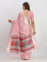 Thumbnail for Astita Linen Cotton Light Pink Saree
