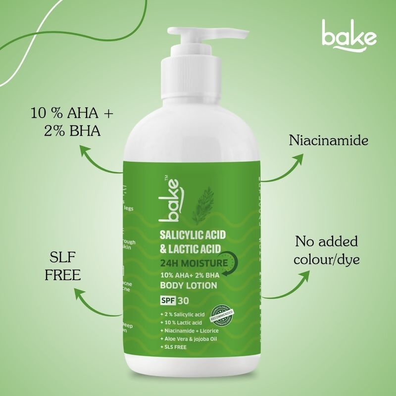 Bake 10% AHA + 2% BHA Body Lotion SPF 30 - Distacart