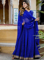 Thumbnail for Lehenga Mart Designer Indian Wedding Lehenga Choli-Blue - Distacart