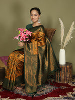 Thumbnail for Astita Lichi Silk Yellow Saree