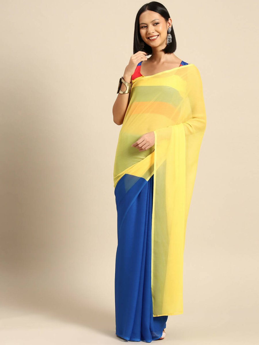 Ahalyaa Women's Traditional wear Saree - Blue - Distacart