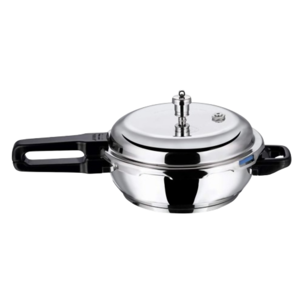 Vinod 18/8 Stainless Steel Outer Lid Sandwich Bottom Deep Pan Pressure Cooker - Dista