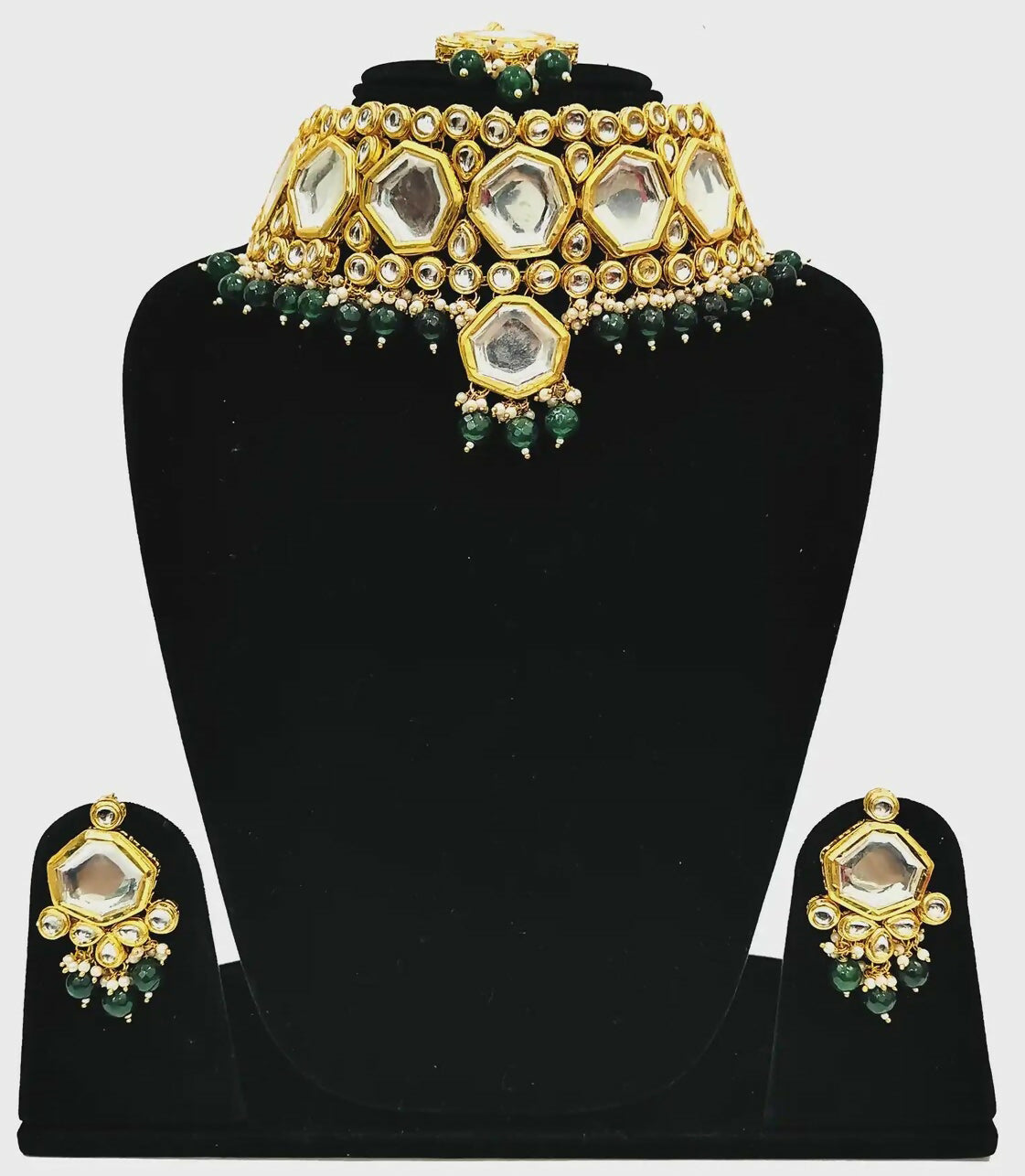 Joban Fashion Hand Made High Quality Gold Plated Base Metal Alloy Kundan Stone Studded Kundan Jewellery Set - Distacart