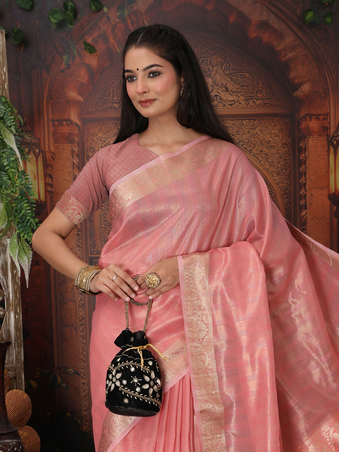 Astita Organza Pink Saree