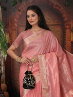 Thumbnail for Astita Organza Pink Saree