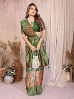 Thumbnail for Aastha Fashion Red Banarasi Tissue Silk Weaving Saree - Distacart