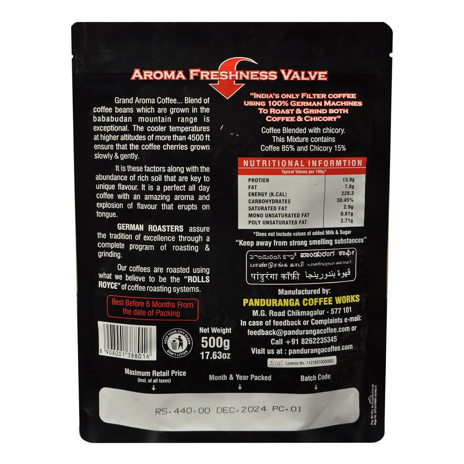 Panduranga Coffee Grand Aroma & Aroma Gold|Filter Coffee Blend - Distacart