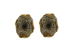 Thumbnail for Joban Fashion Women Brass Golden Black Ad Earrings - Distacart
