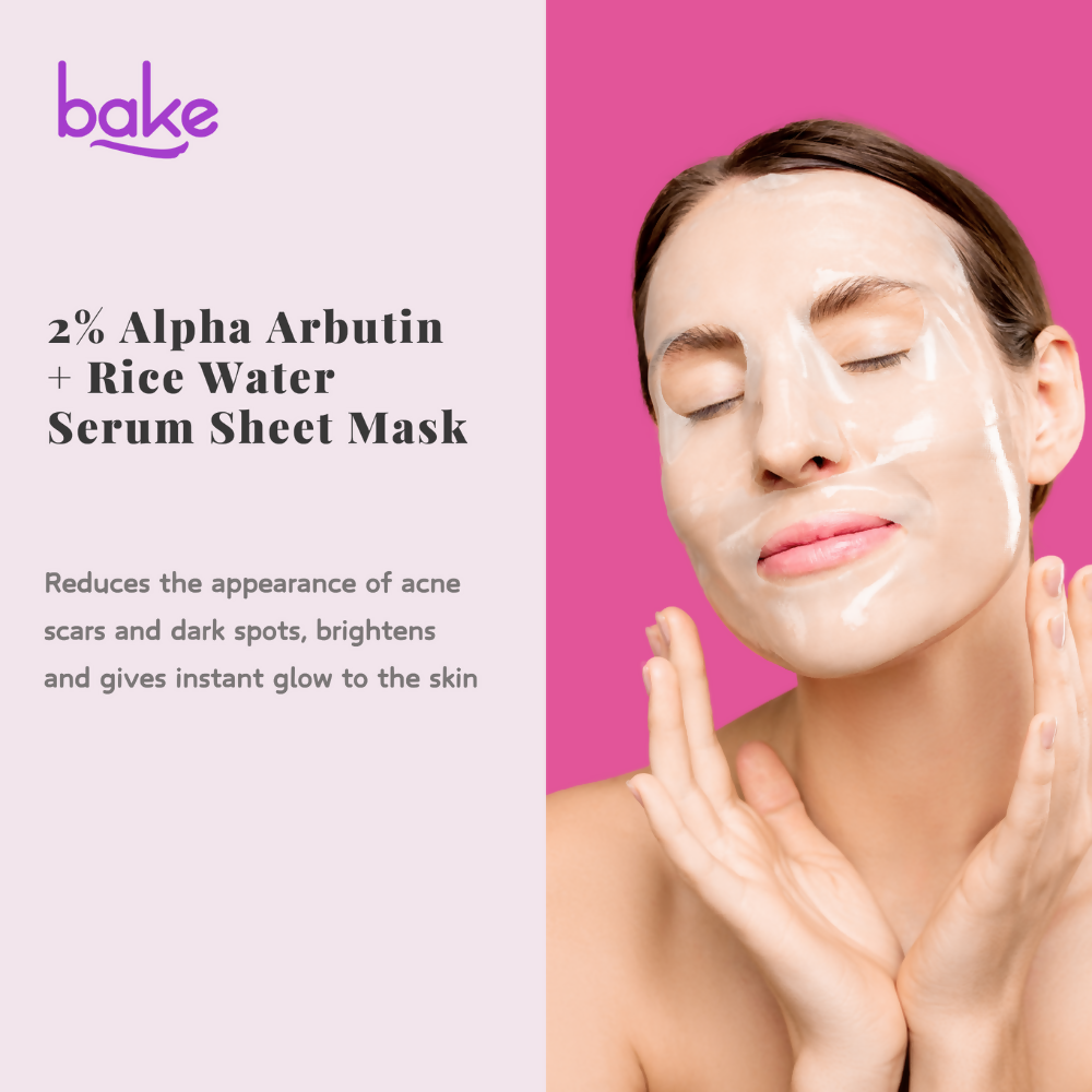 Bake 2% Alpha Arbutin + Rice Water Serum Sheet Mask