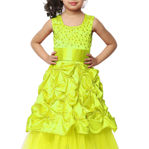 Asmaani Kids Party Wear Stylish Dresses, Perfect for Parties, Functions & Vacations - Yellow