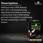 Thumbnail for VedicAyurveda Natural Pure Henna Based Hair Color - Natural Black - Dista