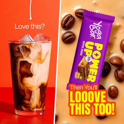 Yoga Bar Power Up 20g Protein Bar, Coffee Crush - Distacart