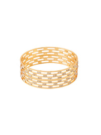 Thumbnail for NVR Women Set of 2 Gold-Plated Traditional Bangles - Distacart