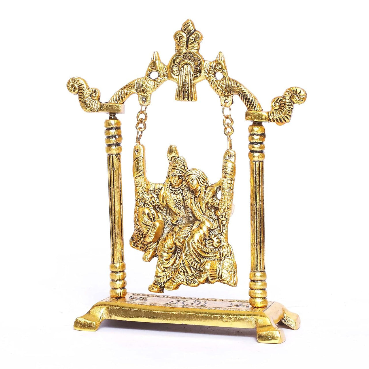 KridayKraft Radha Krishna on Swing jhula Metal Statue - Distacart