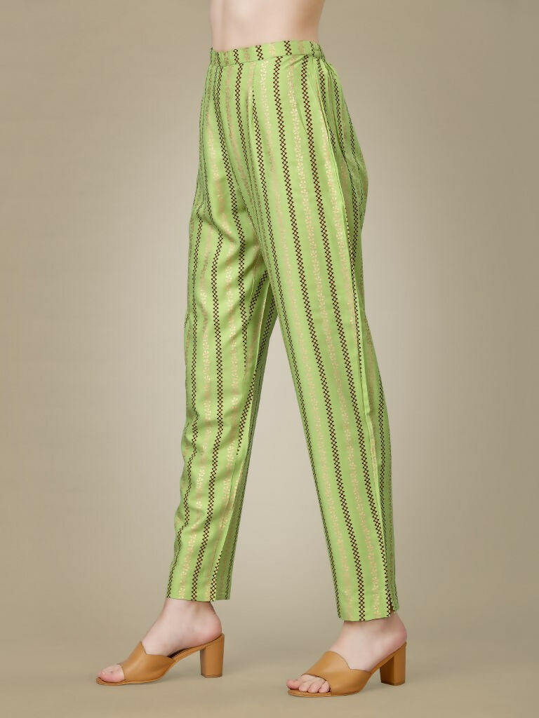 Jyoti Fashion Women's Light Green Rayon Embroidered Kurta Pant Set - Distacart