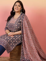 Thumbnail for Sztori Women Floral Yoke Design Regular Gotta Patti Kurta with Trousers & With Dupatta - Distacart