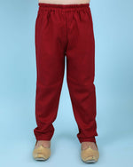 Thumbnail for Joban Fashion Kids Island Cotton Full Sleeves Printed Kurta and Pyjama- Maroon - Distacart