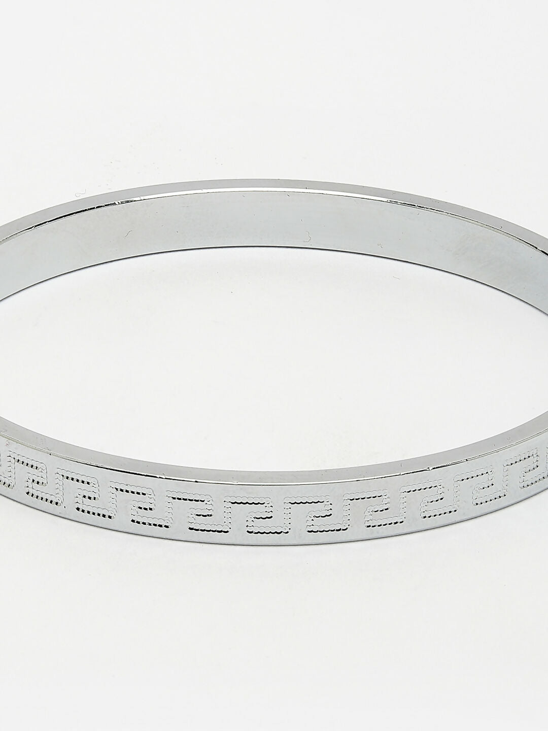 NVR Men's Silver-Plated Stainless Steel Kada Bracelet - Distacart