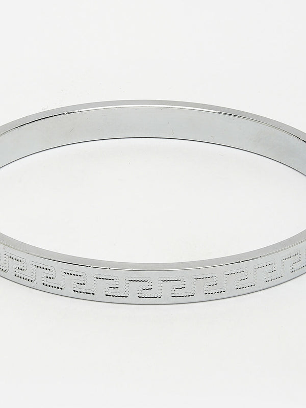 NVR Men's Silver-Plated Stainless Steel Kada Bracelet - Distacart