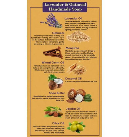 Ancient Living Lavender & Oatmeal Luxury Handmade Soap ingredients