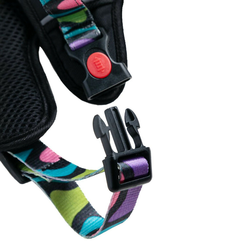 Waggety Adjustable Full Body Dog Harness - Comfortable Fit, Lightweight Polyester, Black - Dista