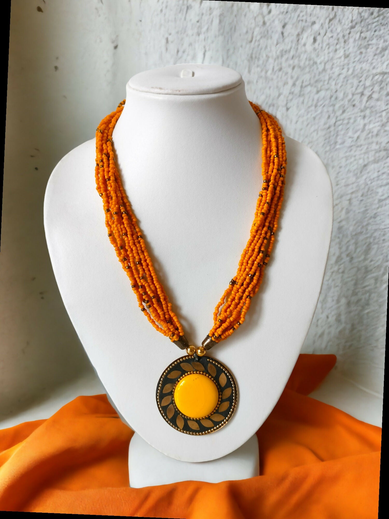 Inhanns Everyday Statement Beaded Pendant Necklace - Yellow - Distacart