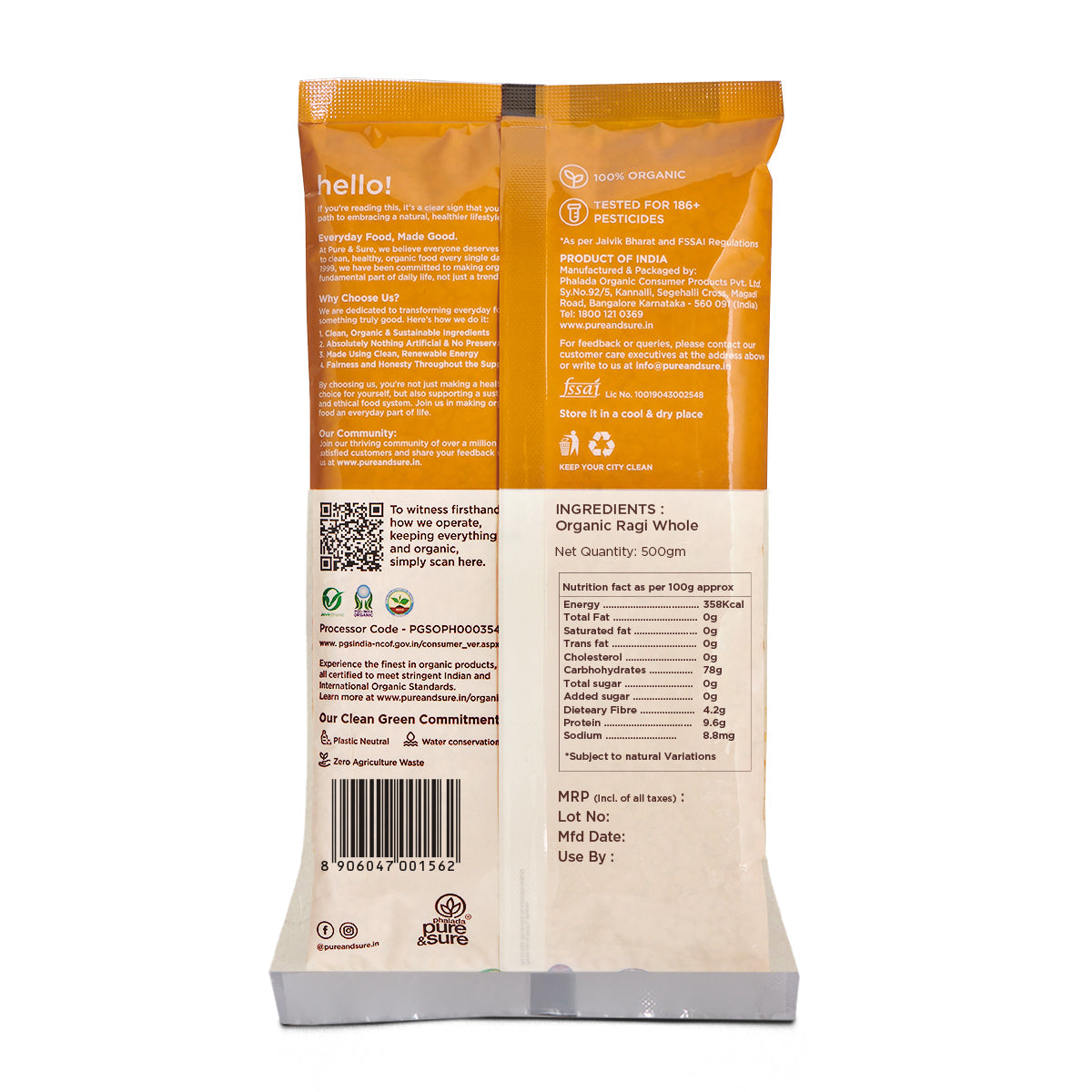 Pure & Sure Organic Ragi Flour - Distacart