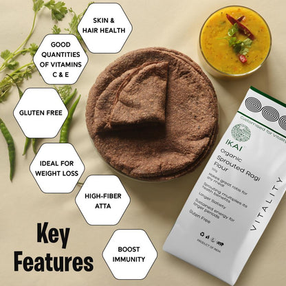 IKAI Organic Sprouted Finger Millet/Ragi Atta - Distacart