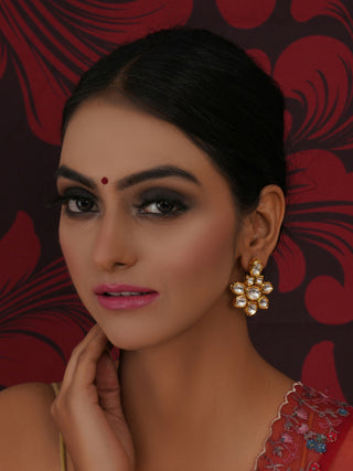 Kundan Earrings (Gold) - Ruby Raang - Distacart