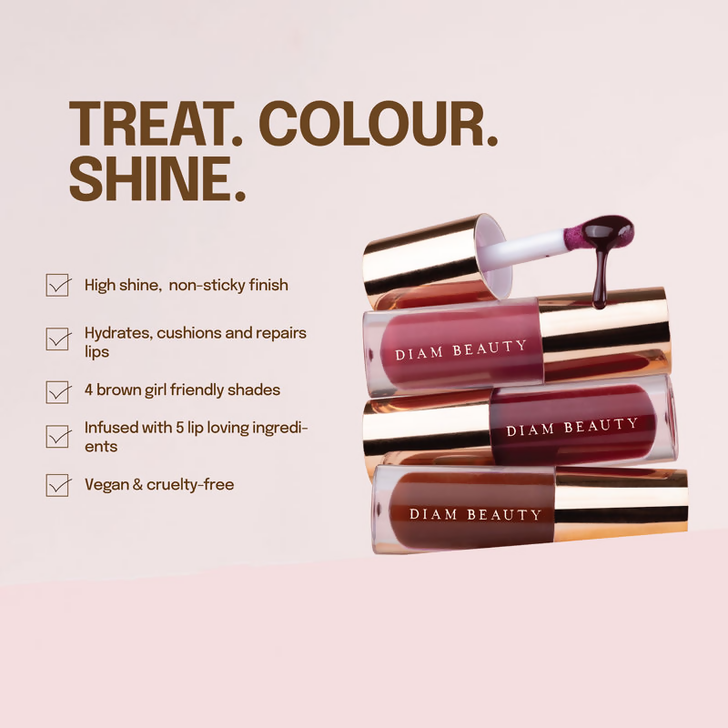 Diam Beauty Love Potion Lip Oil - Rose - Distacart