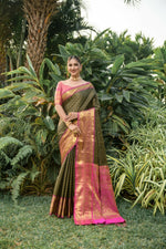 Thumbnail for Jyoti Fashion Women's Black Kanjivaram Silk Zari Woven Saree with Blouse - Distacart