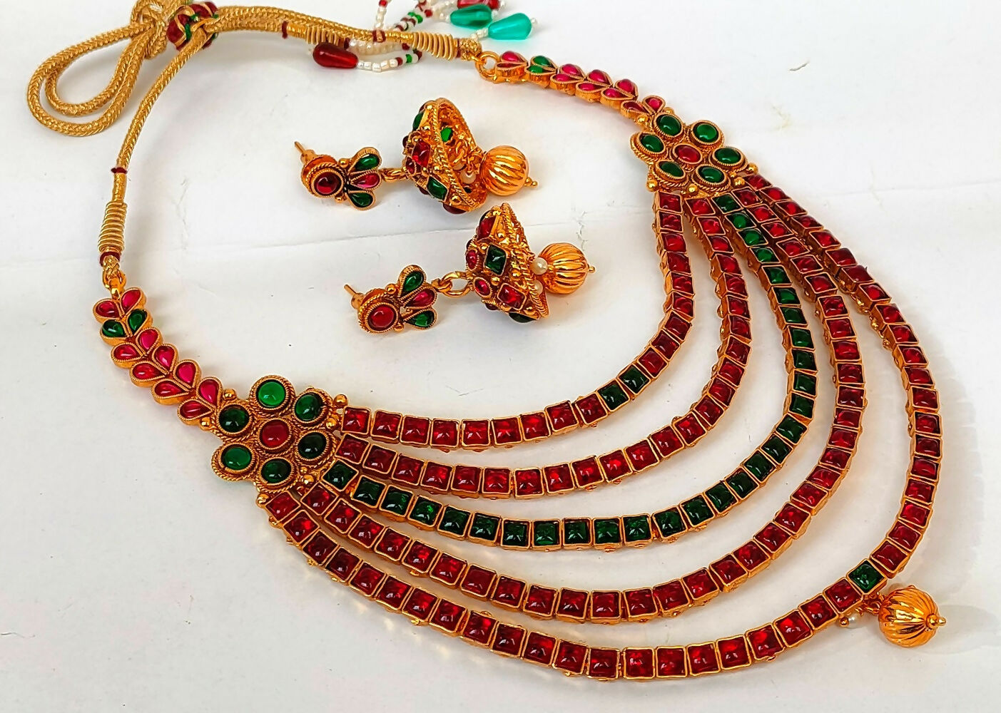 Multicolor Kemp Five Layer Necklace Set - Distacart