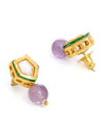 Thumbnail for Ruby Raang Purple Amethyst Kundan Studs