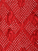 Thumbnail for Red and Green Badhani Silk Handloom Saree with Geometrical Body and Kalamkari Pallu and Blouse Design - Global Threads - Distacart