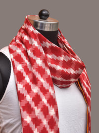 Thumbnail for Red and Yellow Pochamaplly Ikat Cotton Handloom Dupatta with Grill Design - Global Threads - Distacart