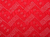 Thumbnail for Red Bandhani Kanchipuram Silk Handloom Dupatta with Border Design - Global Threads - Distacart