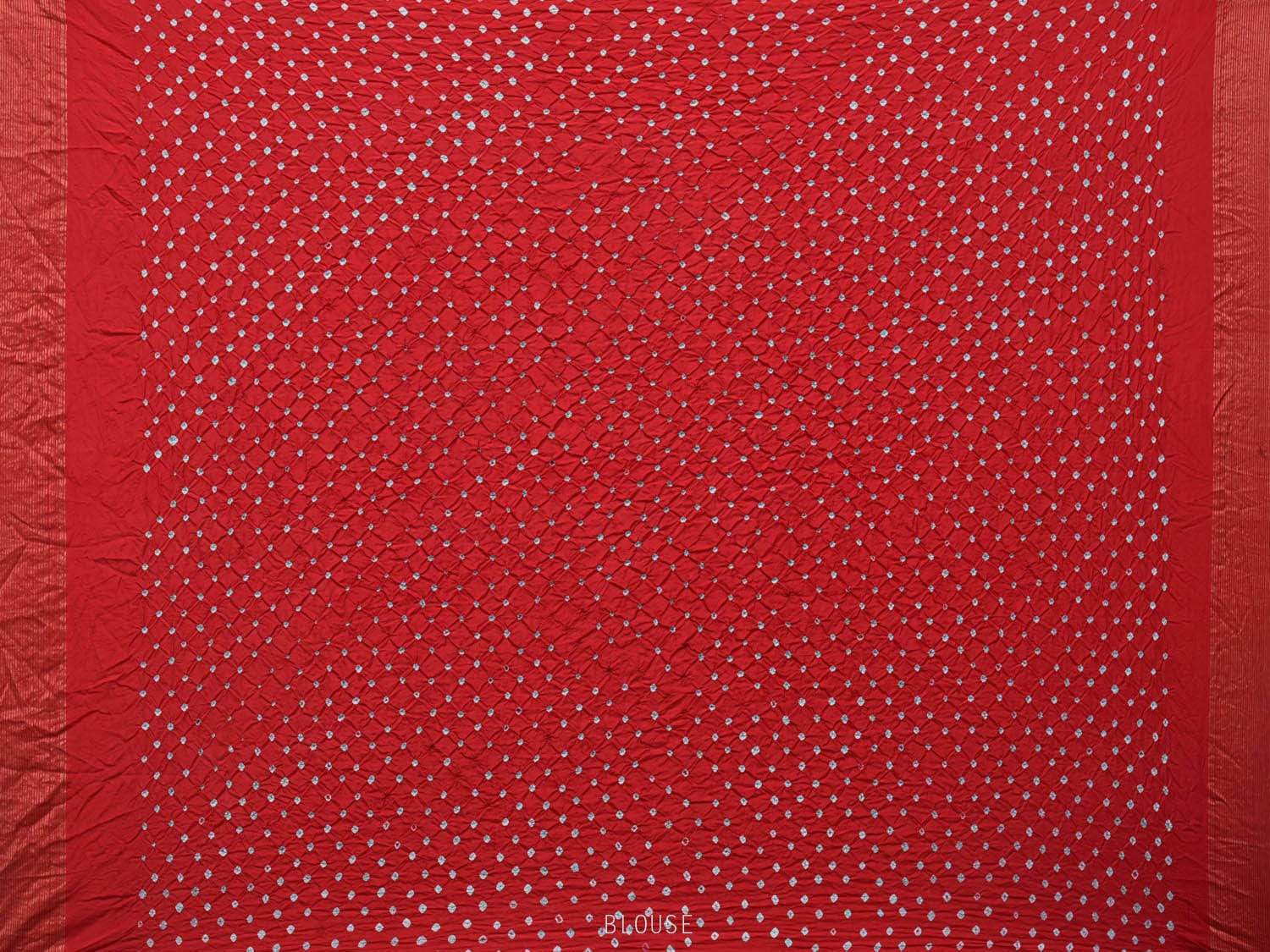 Red Bandhani Uppada Silk Handloom Saree with Nilambari Buta Design - Global Threads - Distacart