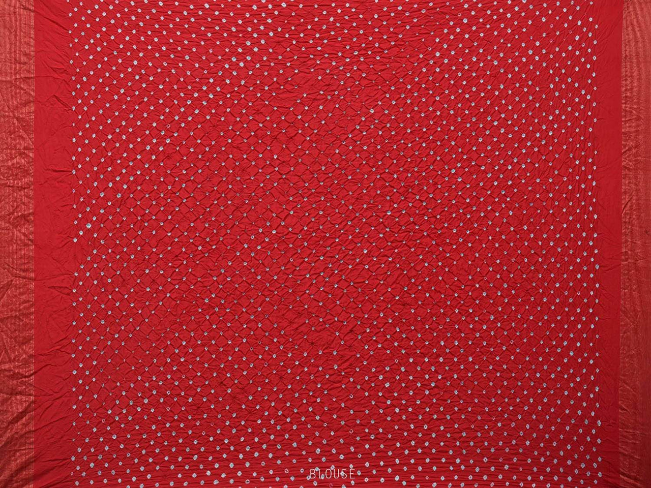 Red Bandhani Uppada Silk Handloom Saree with Nilambari Buta Design - Global Threads - Distacart