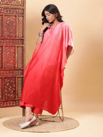 Thumbnail for BohoJazz Red Ombre Embroidered Kaftan with Pants