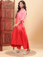 Thumbnail for BohoJazz Red Ombre Embroidered Kaftan with Pants